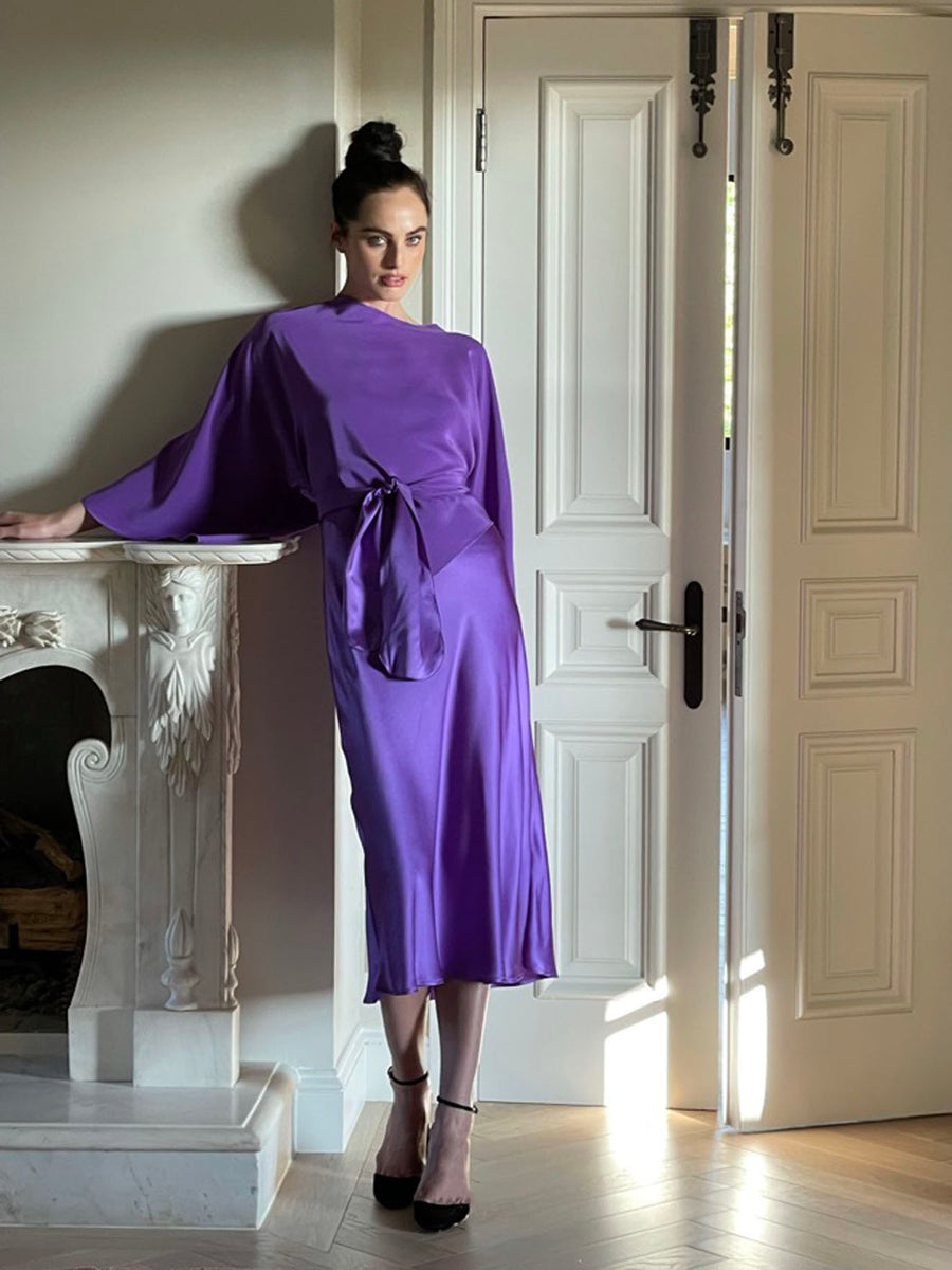 The Courteney Set : Purple Silk Charmeuse