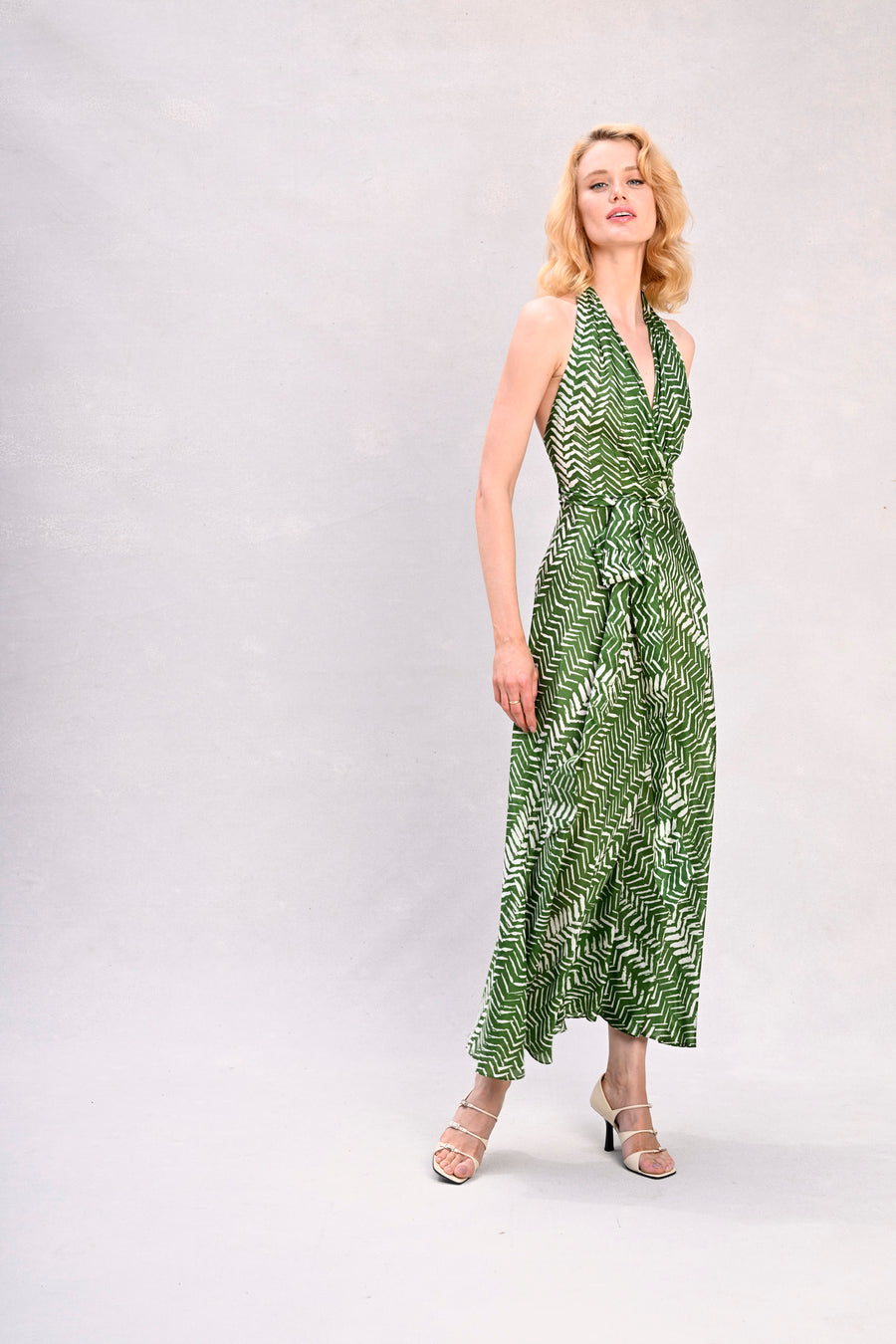Lisa Dress : Green Chevron Julie Harrah Lisa Dress : Green Chevron Julie Harrah