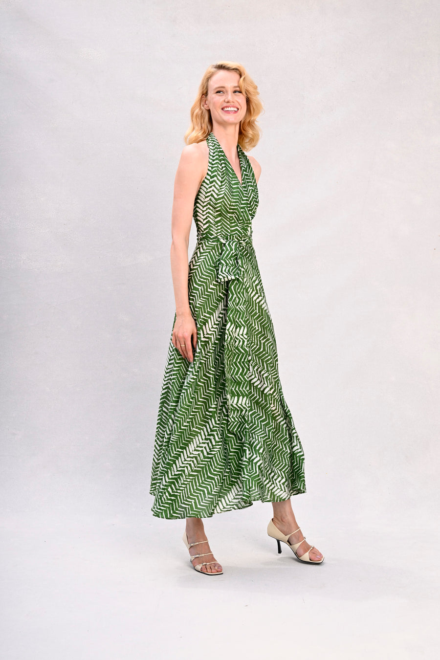 Lisa Dress : Green Chevron Julie Harrah Lisa Dress : Green Chevron Julie Harrah