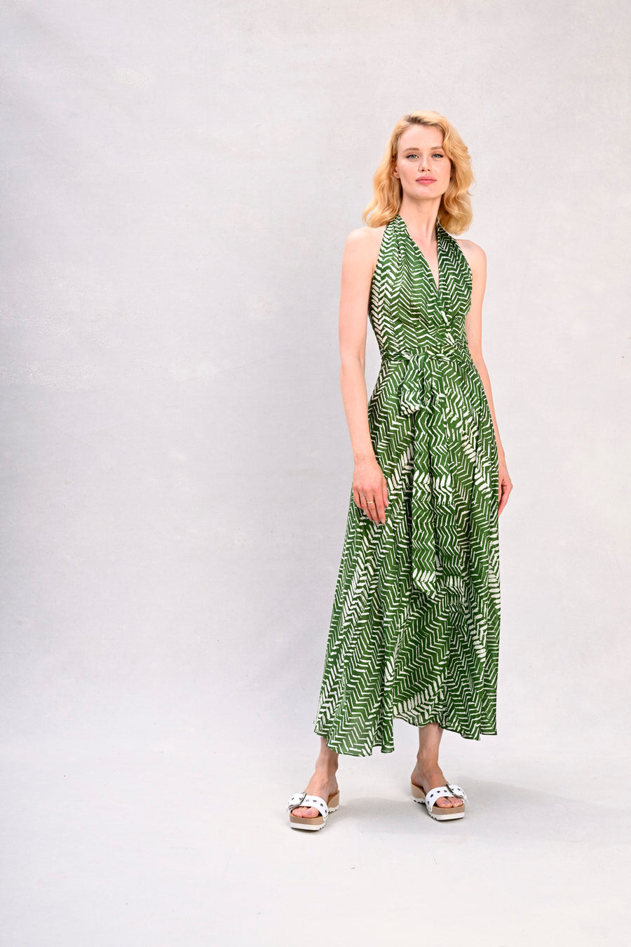 Lisa Dress : Green Chevron Julie Harrah Lisa Dress : Green Chevron Julie Harrah