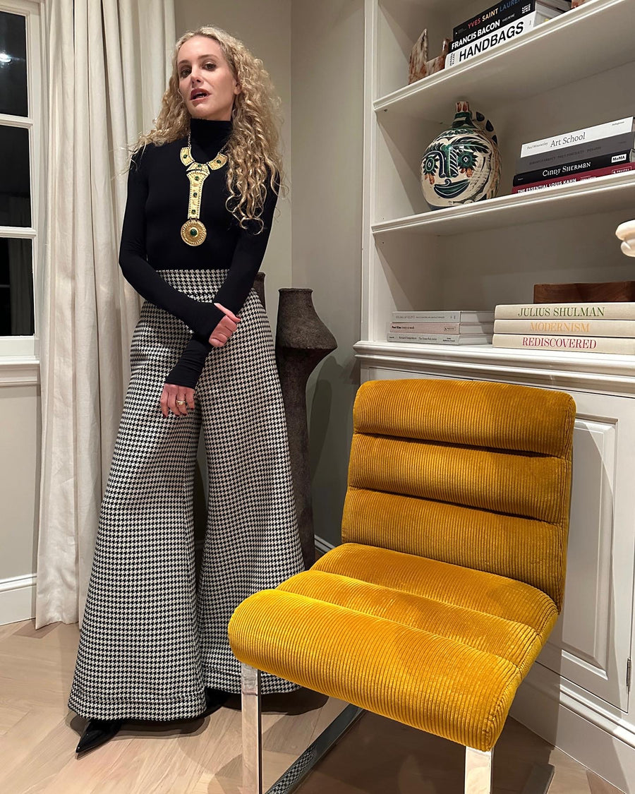 Jojo Palazzo Pants : Black & White Large Houndstooth