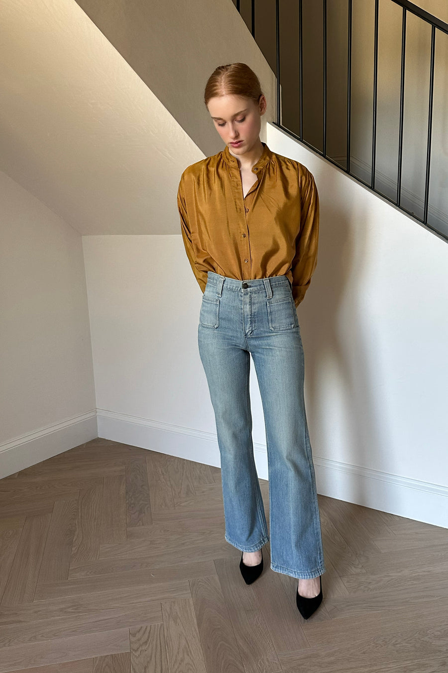 JH Vintage : SAINT LAURENT Mustard Blouse