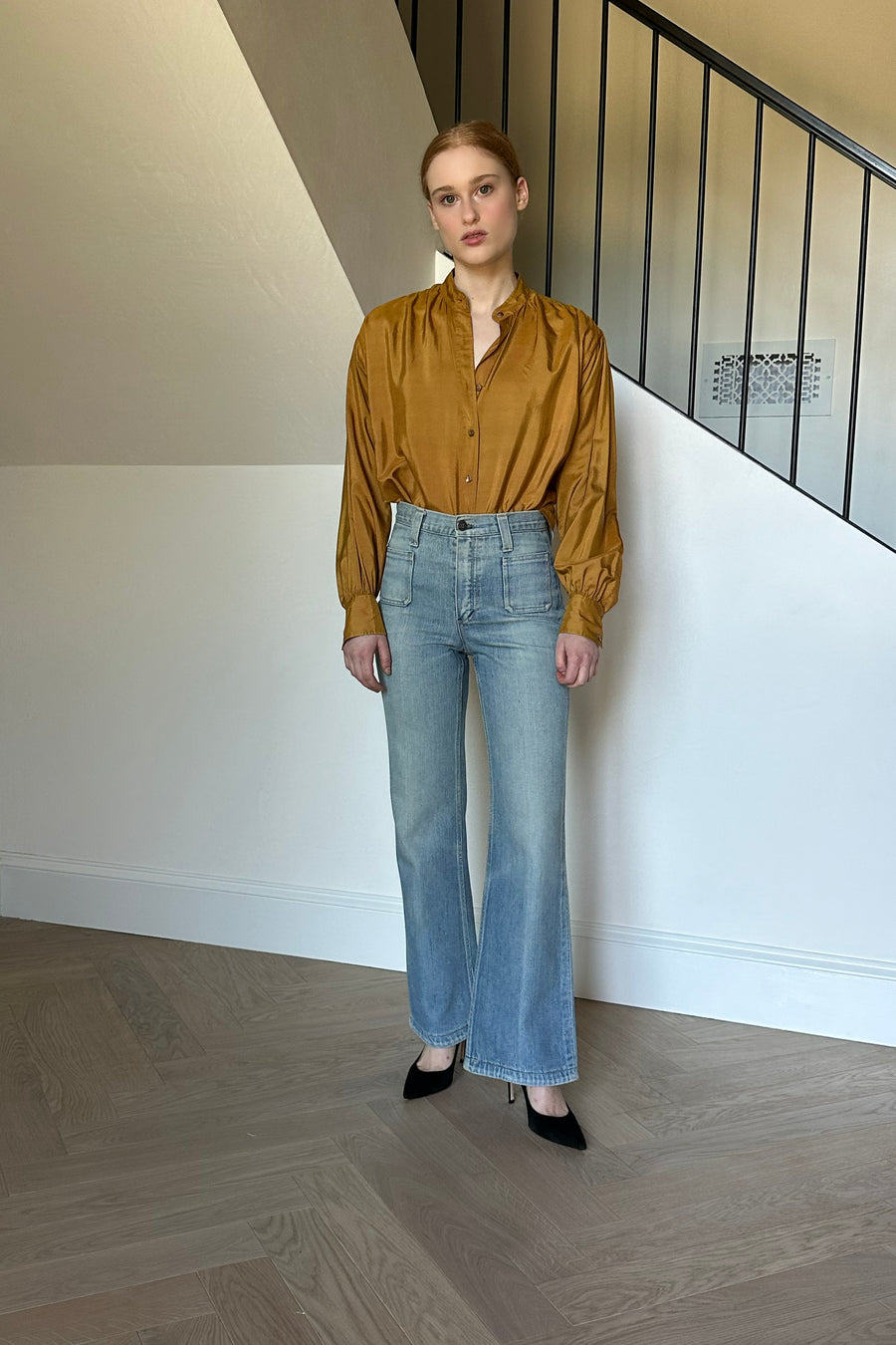 JH Vintage : SAINT LAURENT Mustard Blouse