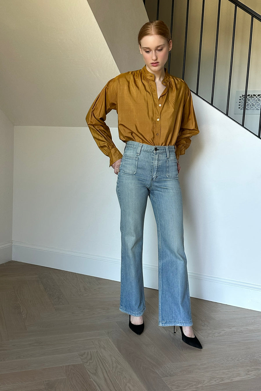 JH Vintage : SAINT LAURENT Mustard Blouse