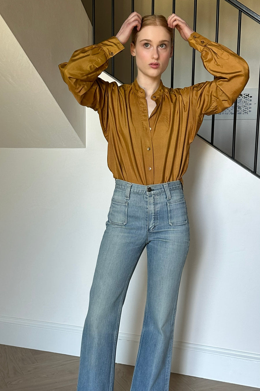 JH Vintage : SAINT LAURENT Mustard Blouse