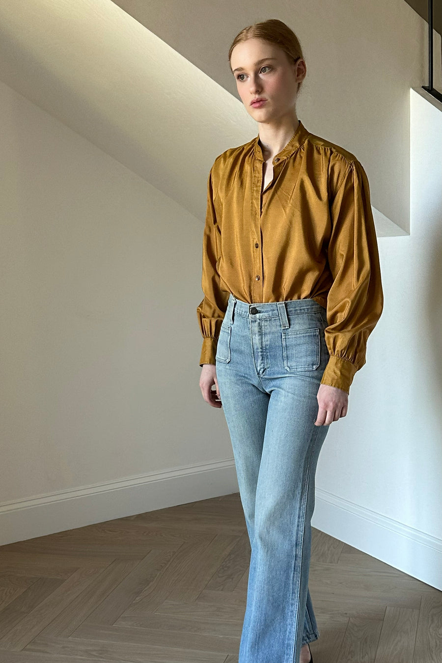 JH Vintage : SAINT LAURENT Mustard Blouse