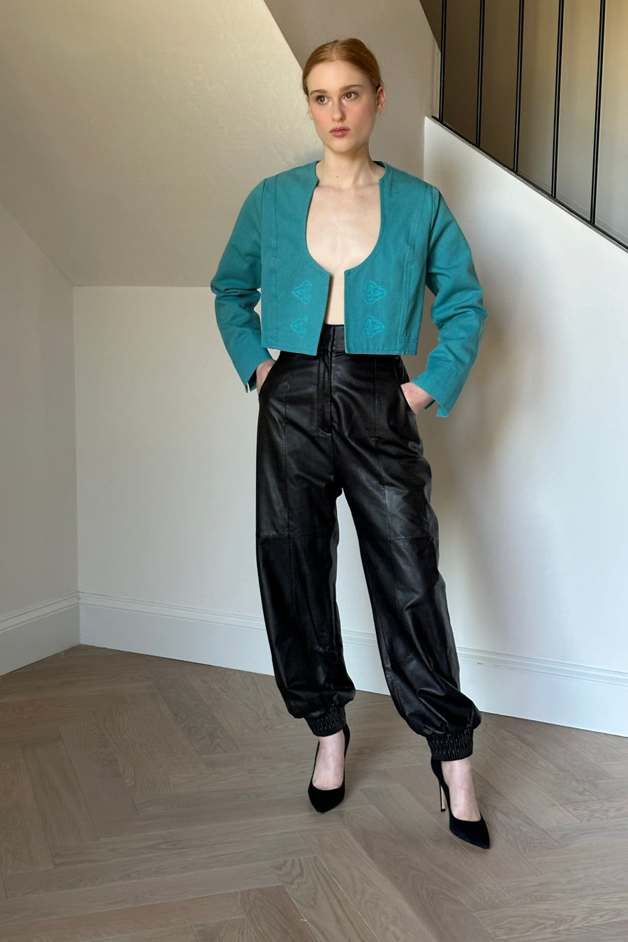 JH Vintage : OZBEK Teal Denim Jacket