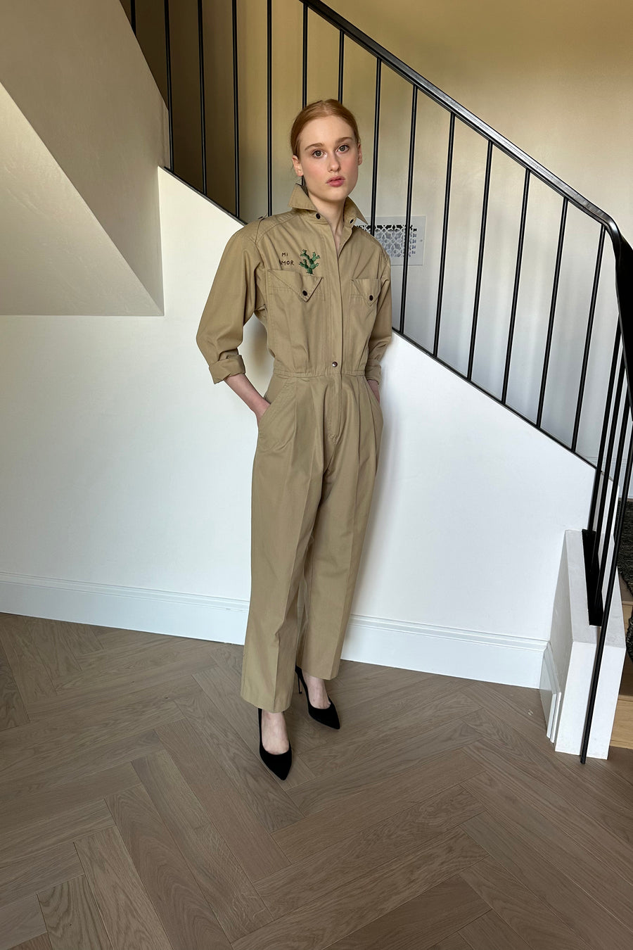 JH Vintage : ACT I NEW YORK Tan Jumpsuit
