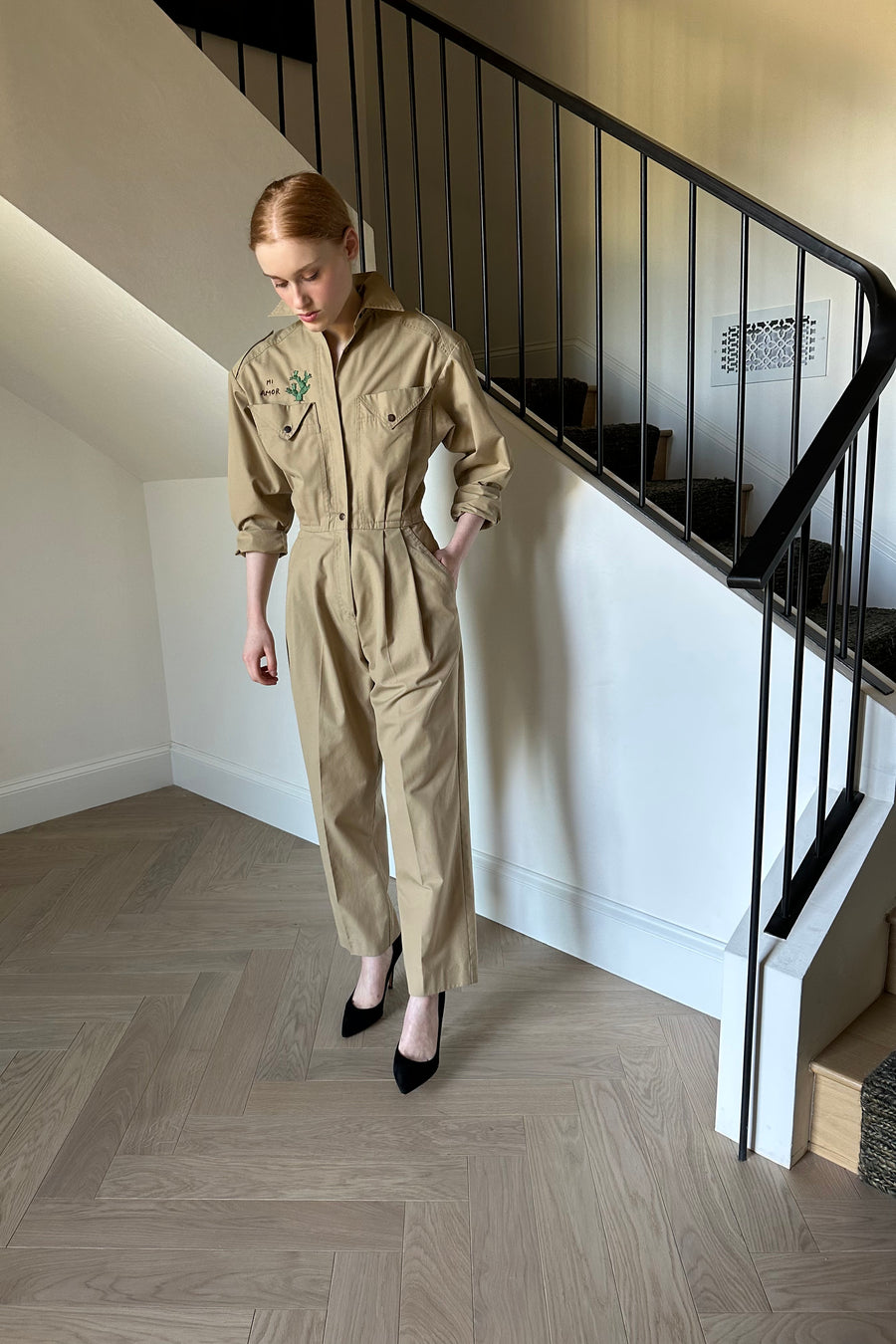 JH Vintage : ACT I NEW YORK Tan Jumpsuit