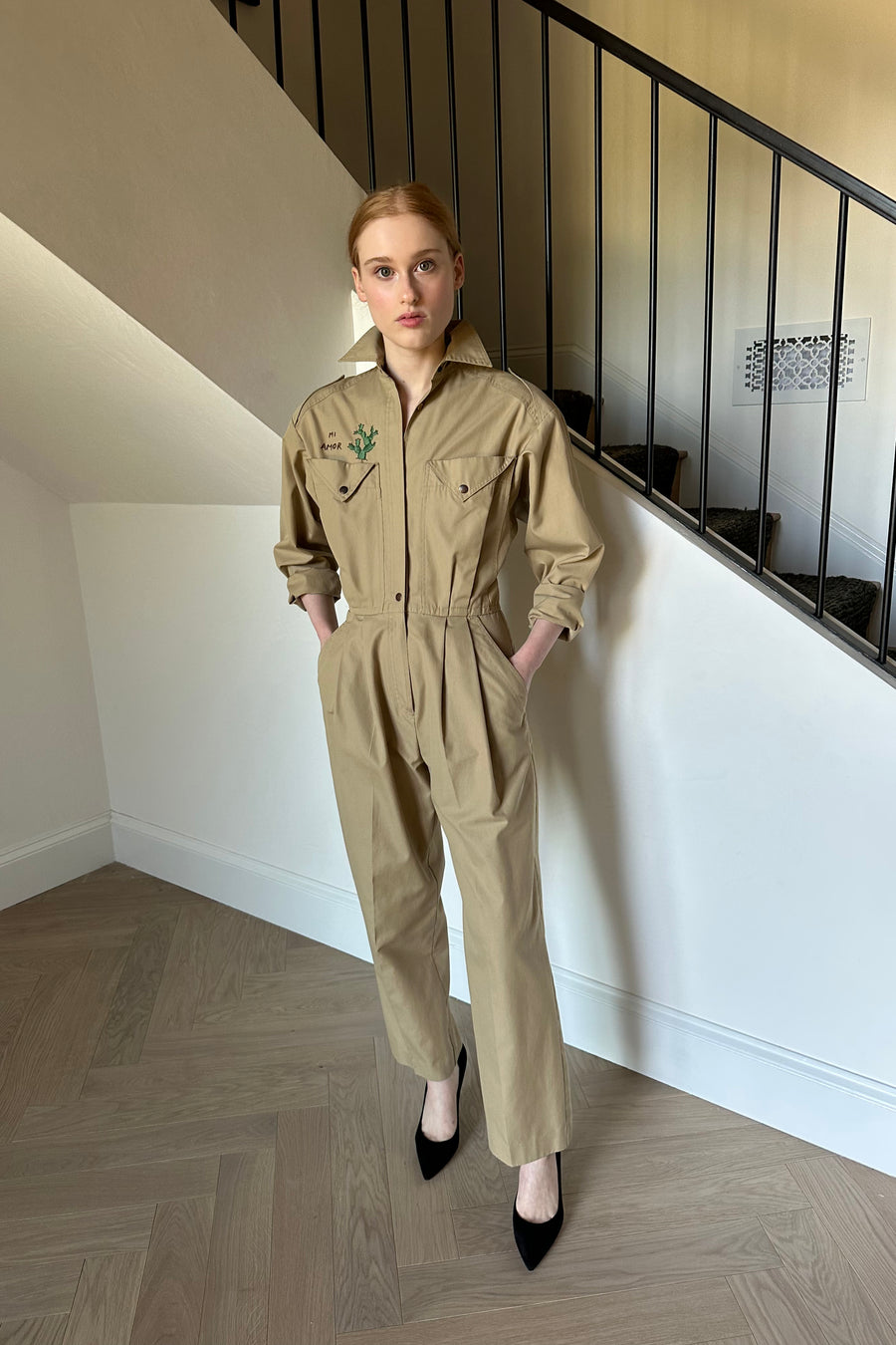 JH Vintage : ACT I NEW YORK Tan Jumpsuit