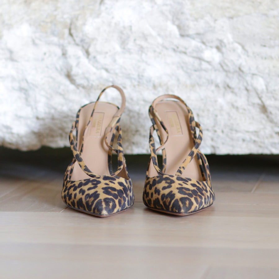 JH Vintage : AQUAZURRA Soul Leopard Print Slingback Pump Square