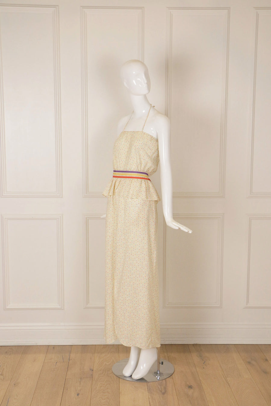 JH Vintage : BILL BLASS Polkadot Multicolor Peplum Dress