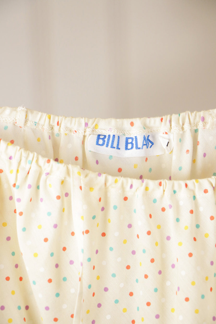 JH Vintage : BILL BLASS Polkadot Multicolor Peplum Dress