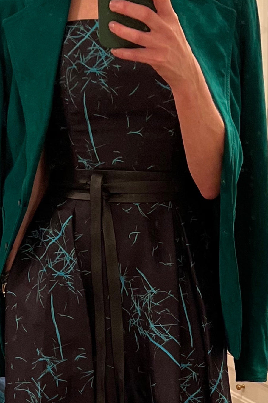 Kelly Dress : Black & Teal Veins