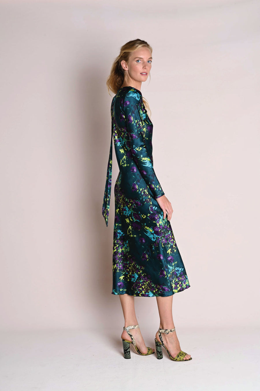 Jill Dress : Teal Plum Waterlily