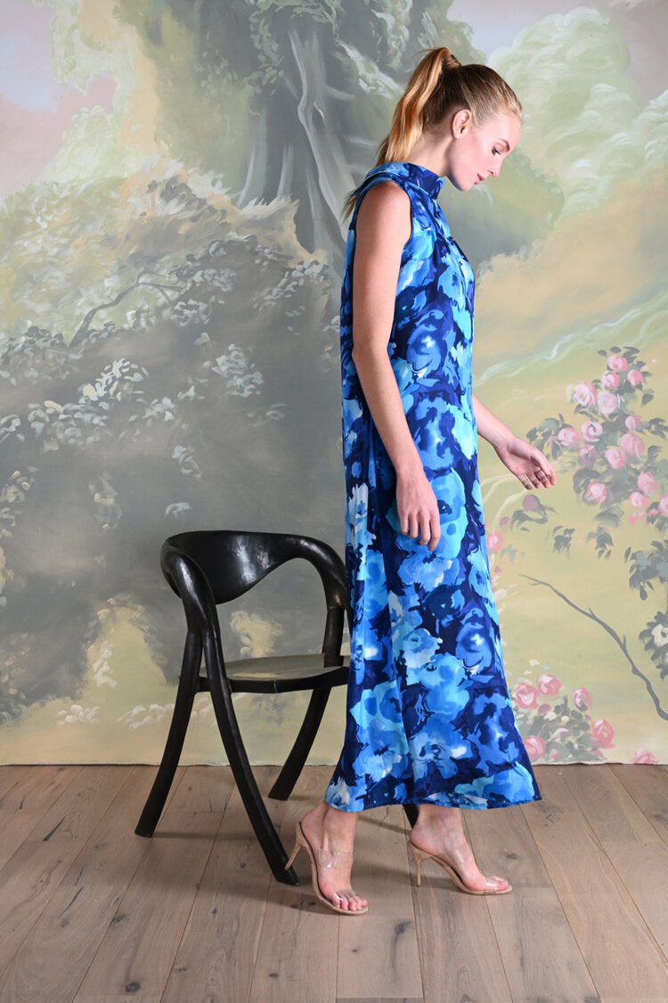 Malibu Jumpsuit : Blue Multi Giant Flower