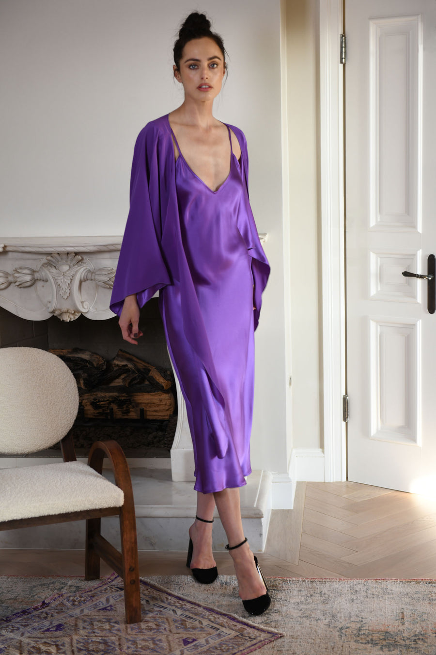 The Courteney Set : Purple Silk Charmeuse