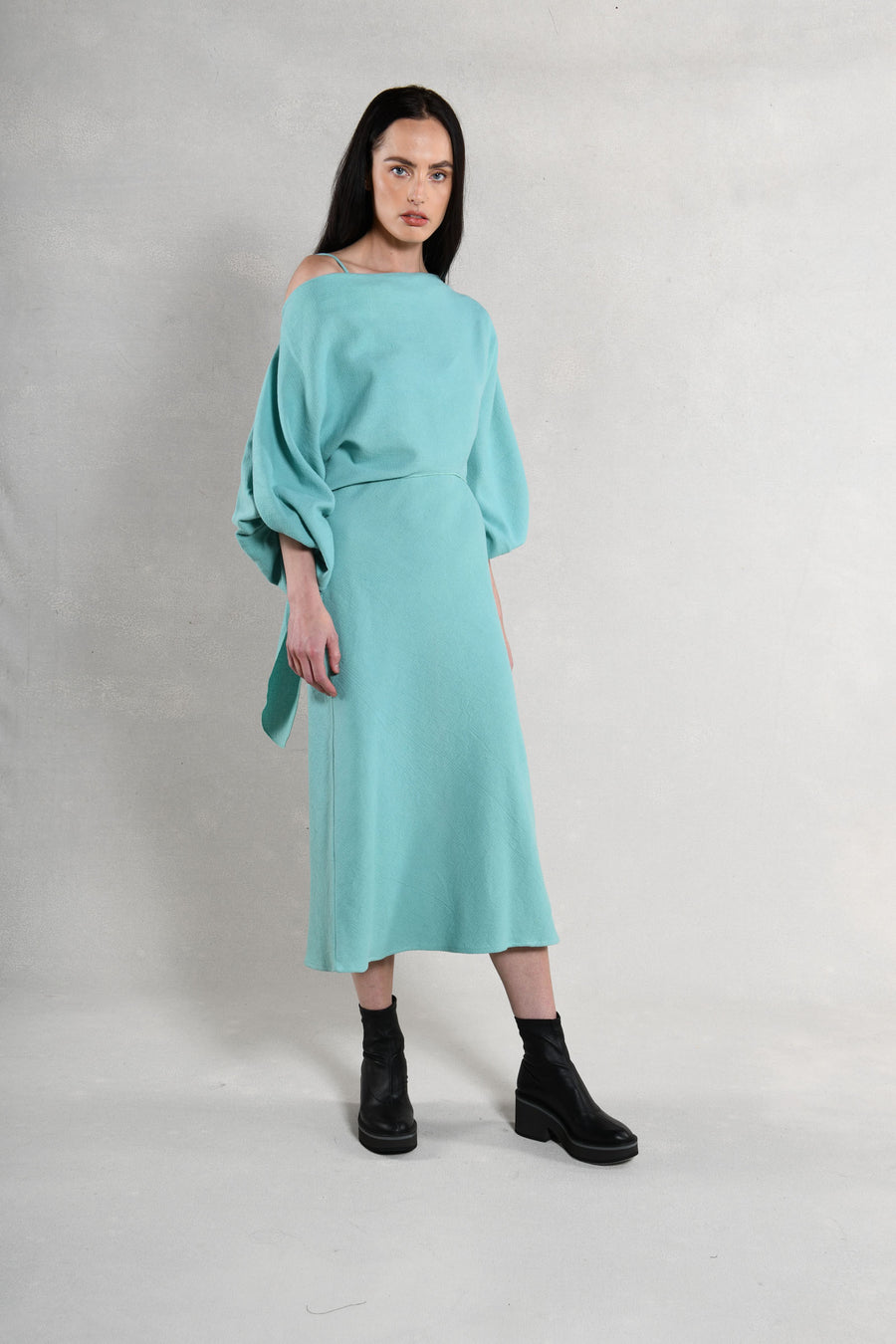 Candace Wrap Top & Slip Dress : Aqua Burlap Candace Wrap Top & Slip Dress : Aqua Burlap