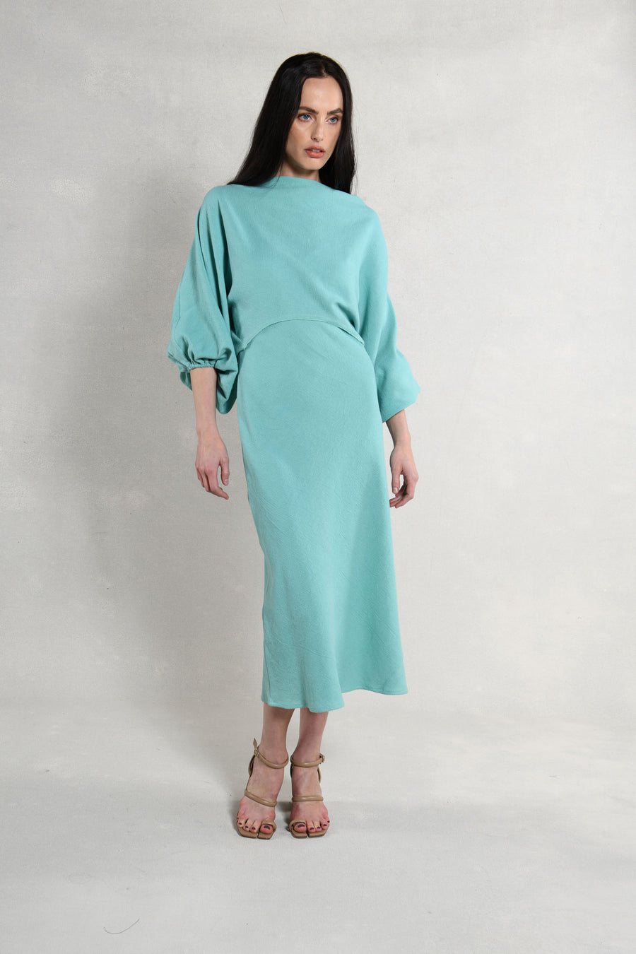 Candace Wrap Top & Slip Dress : Aqua Burlap