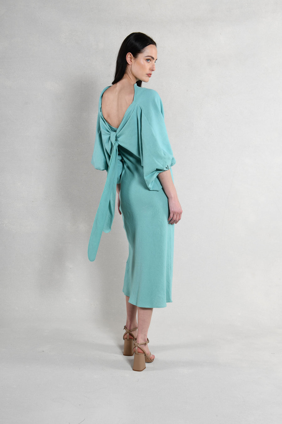 Candace Wrap Top & Slip Dress : Aqua Burlap