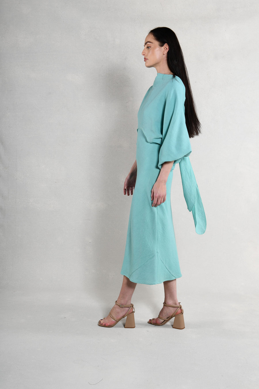 Candace Wrap Top & Slip Dress : Aqua Burlap