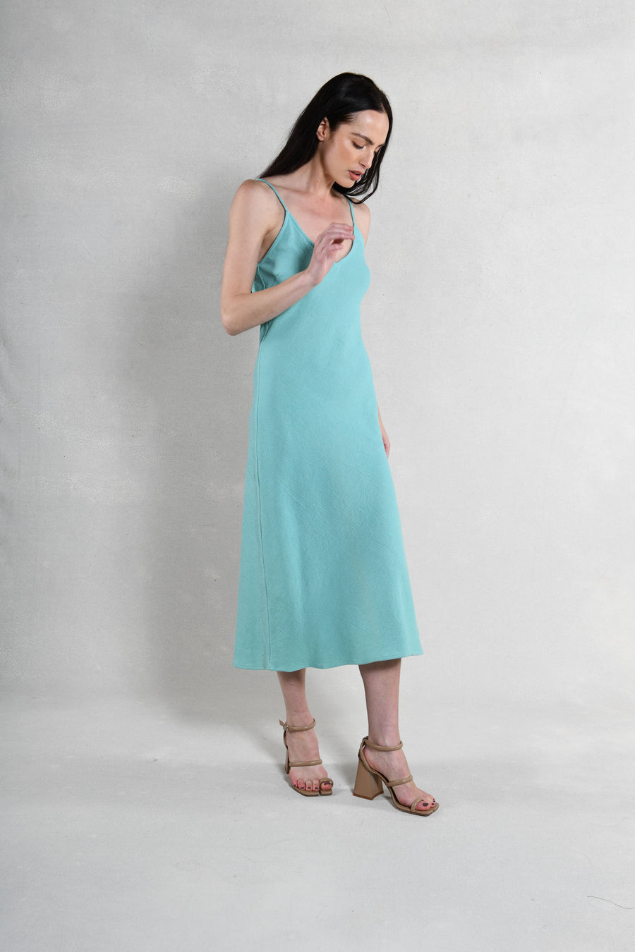 Candace Wrap Top & Slip Dress : Aqua Burlap