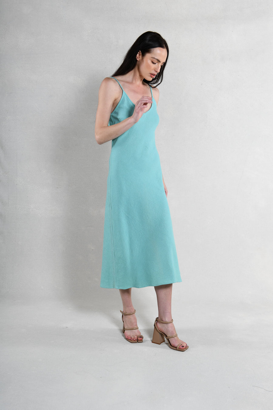 Candace Wrap Top & Slip Dress : Aqua Burlap