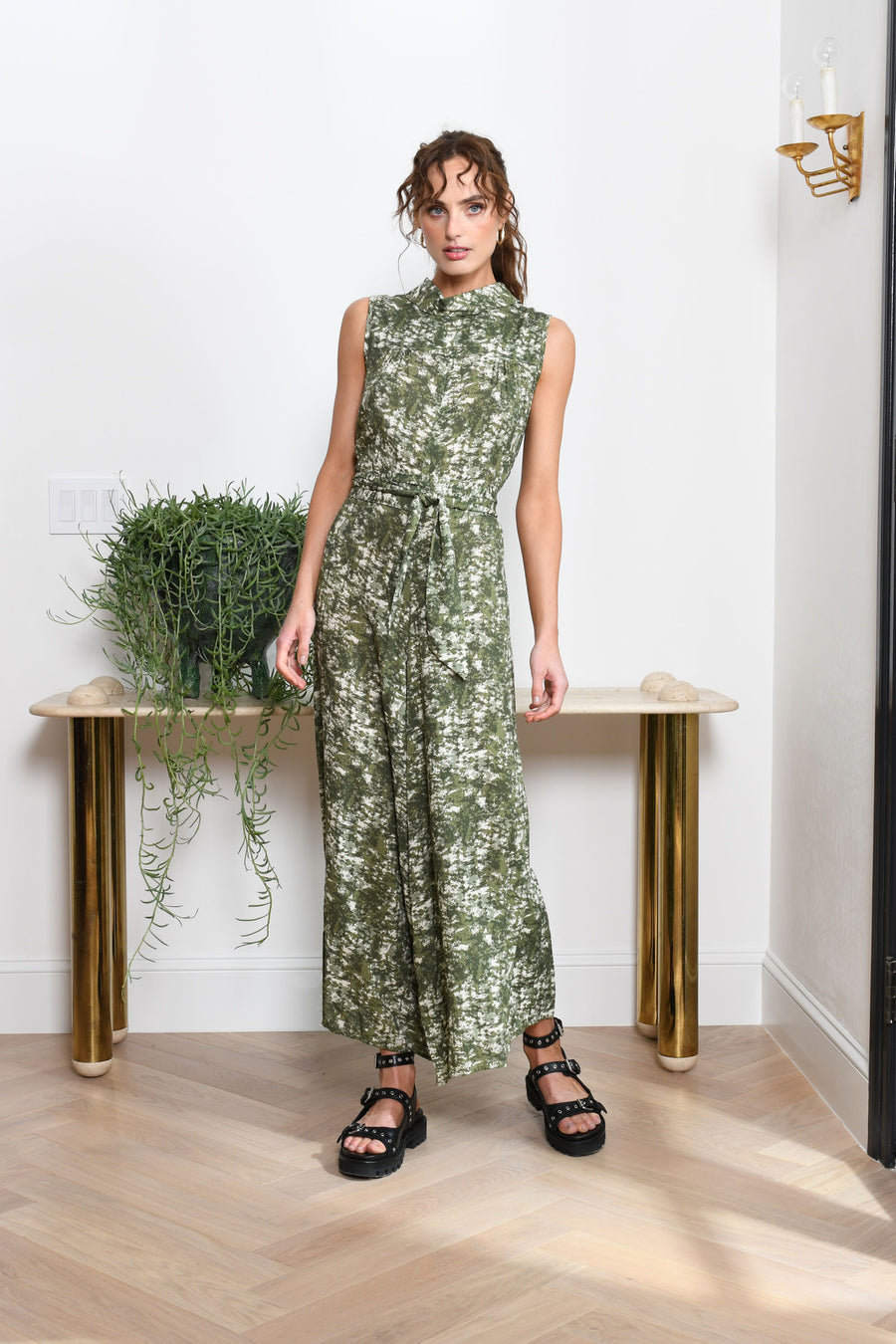 Malibu Jumpsuit : Army Green Forest