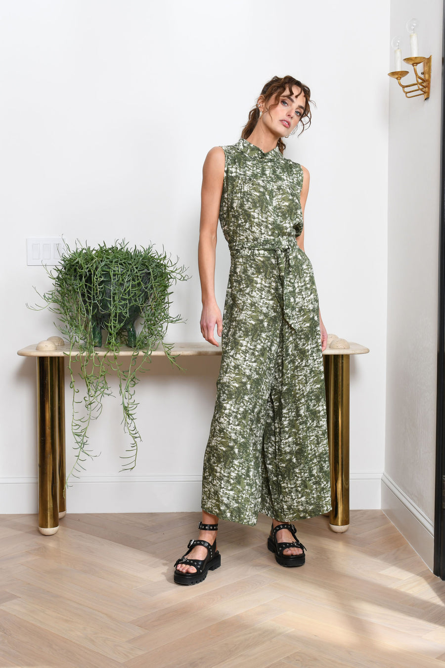 Malibu Jumpsuit : Army Green Forest