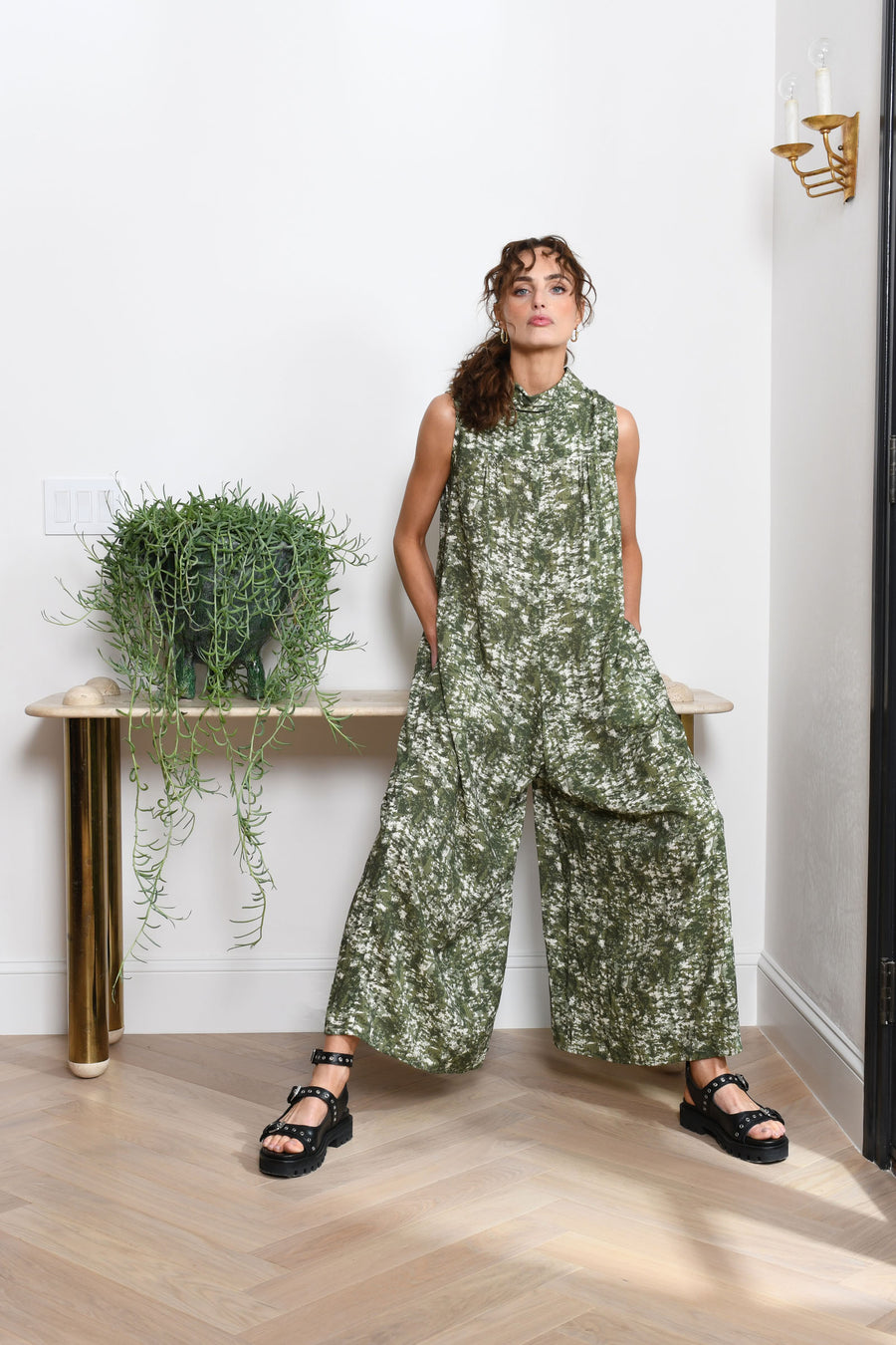 Malibu Jumpsuit : Army Green Forest