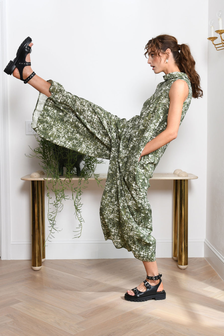 Malibu Jumpsuit : Army Green Forest