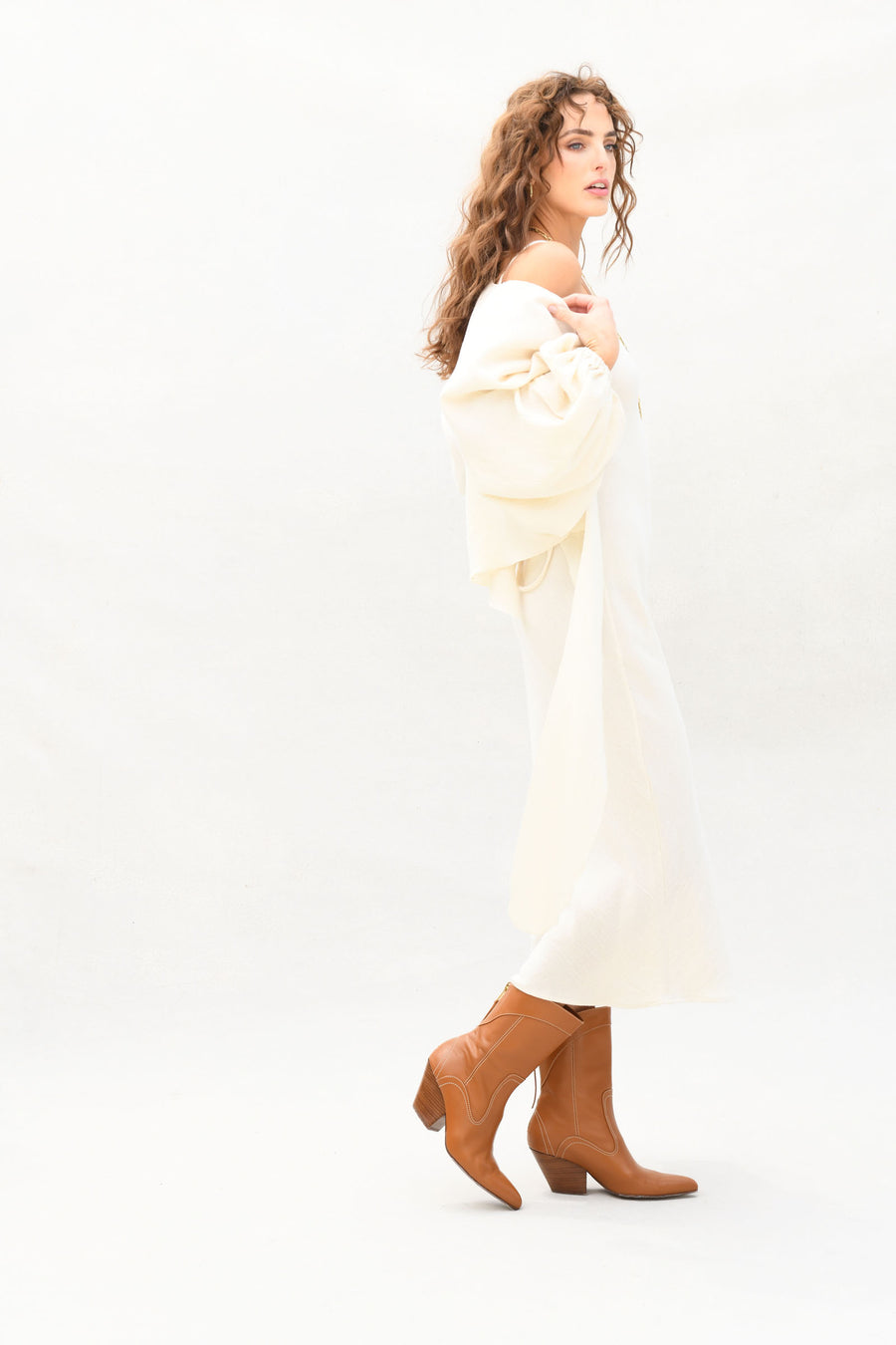 Candace Wrap Top & Slip Dress : Cream Burlap