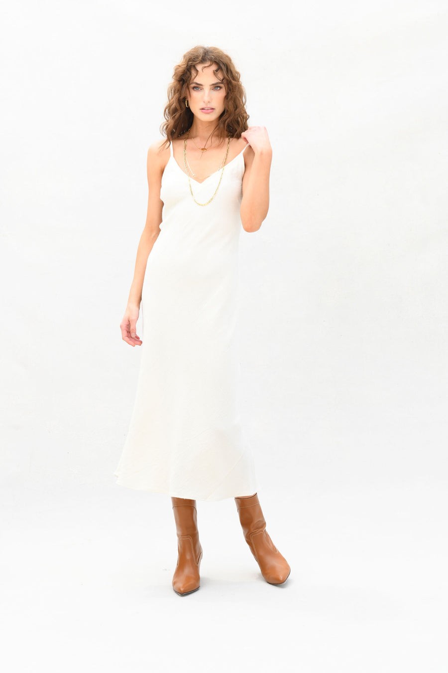 Candace Wrap Top & Slip Dress : Cream Burlap