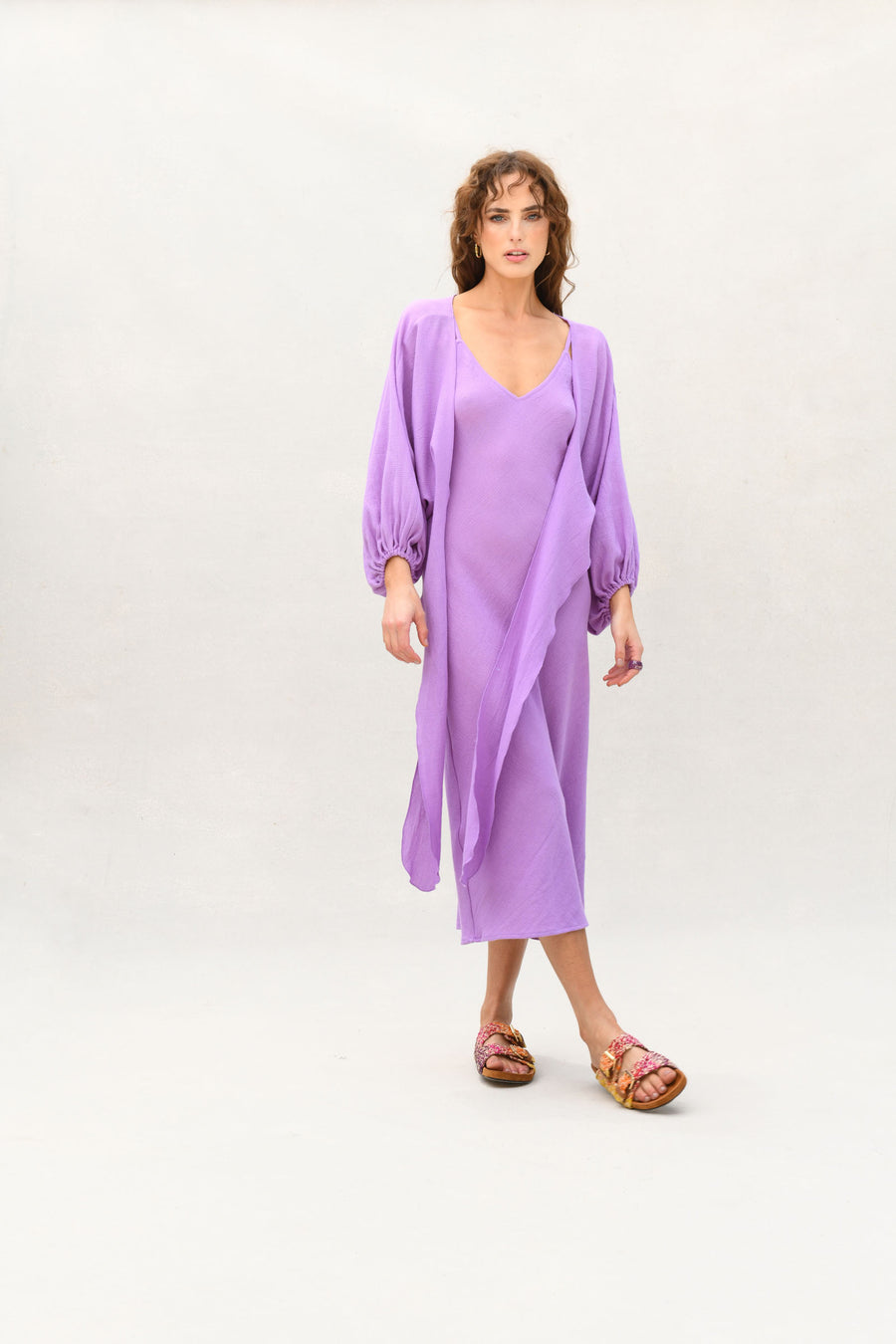 Candace Wrap Top & Slip Dress : Purple Burlap