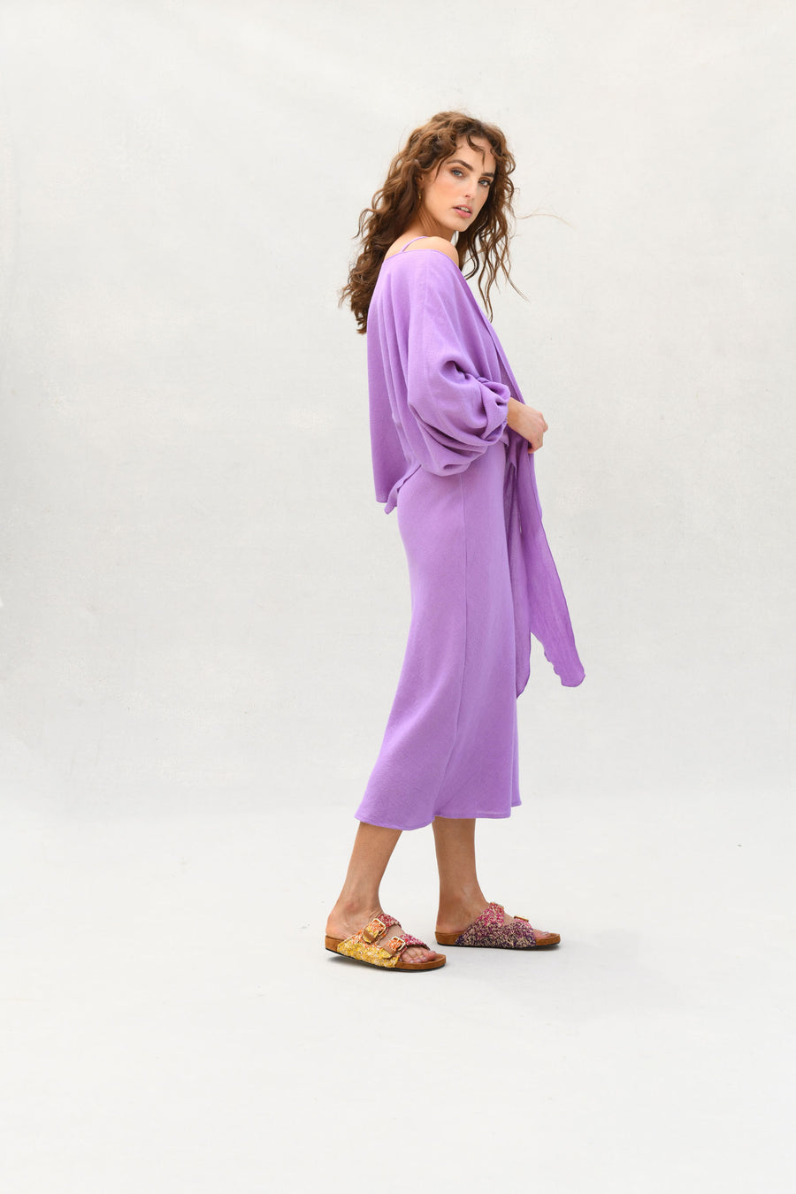 Candace Wrap Top & Slip Dress : Purple Burlap