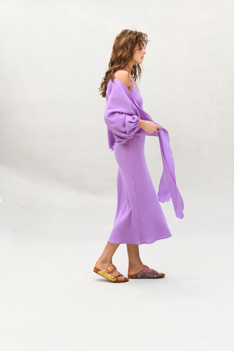 Candace Wrap Top & Slip Dress : Purple Burlap