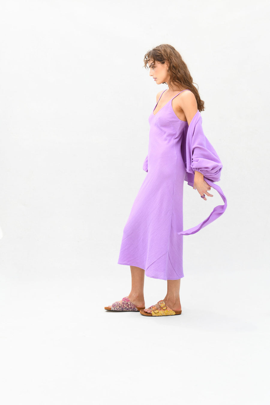 Candace Wrap Top & Slip Dress : Purple Burlap