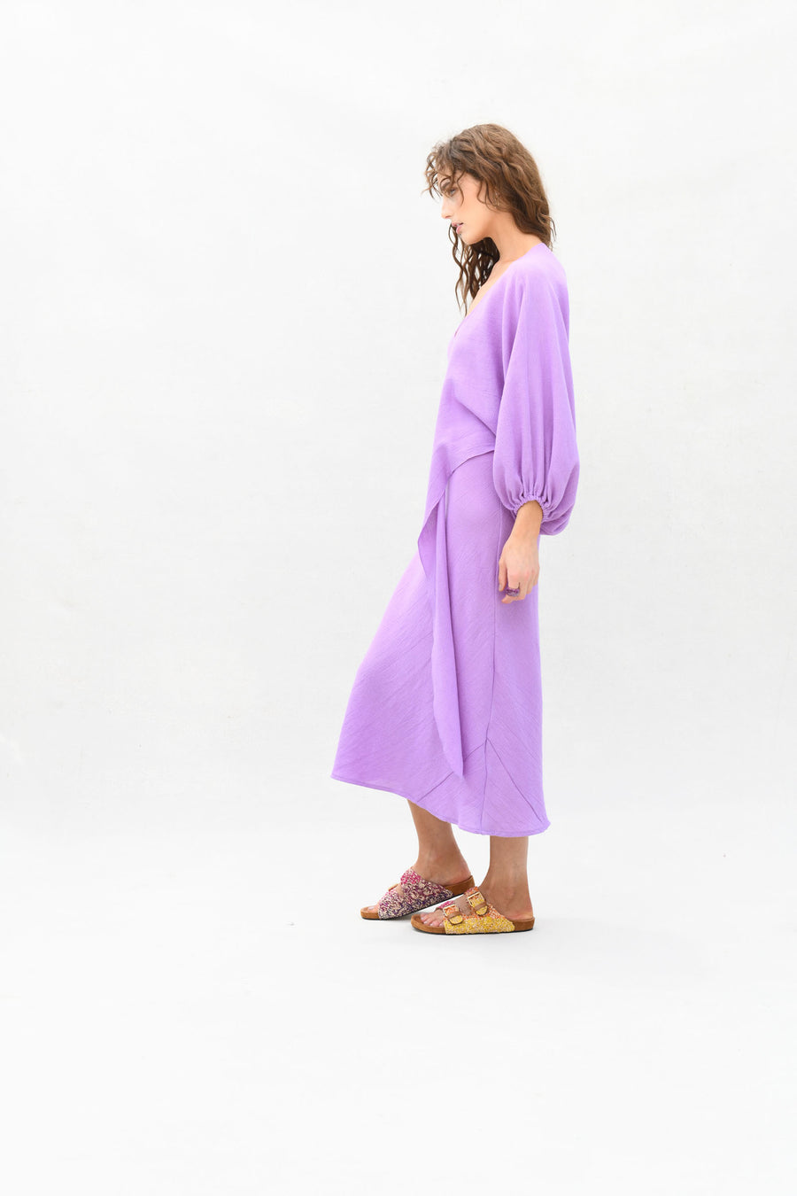 Candace Wrap Top & Slip Dress : Purple Burlap