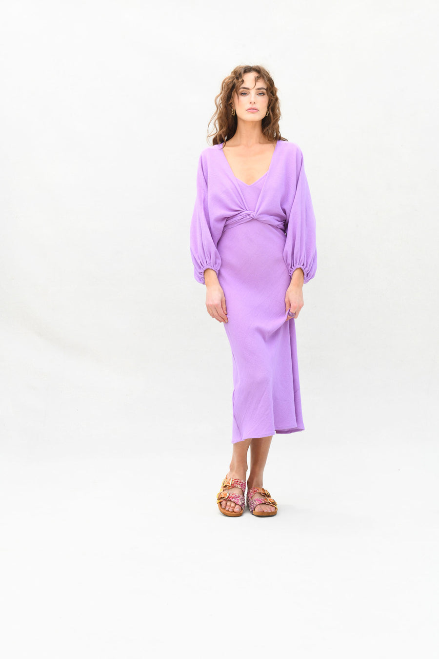 Candace Wrap Top & Slip Dress : Purple Burlap