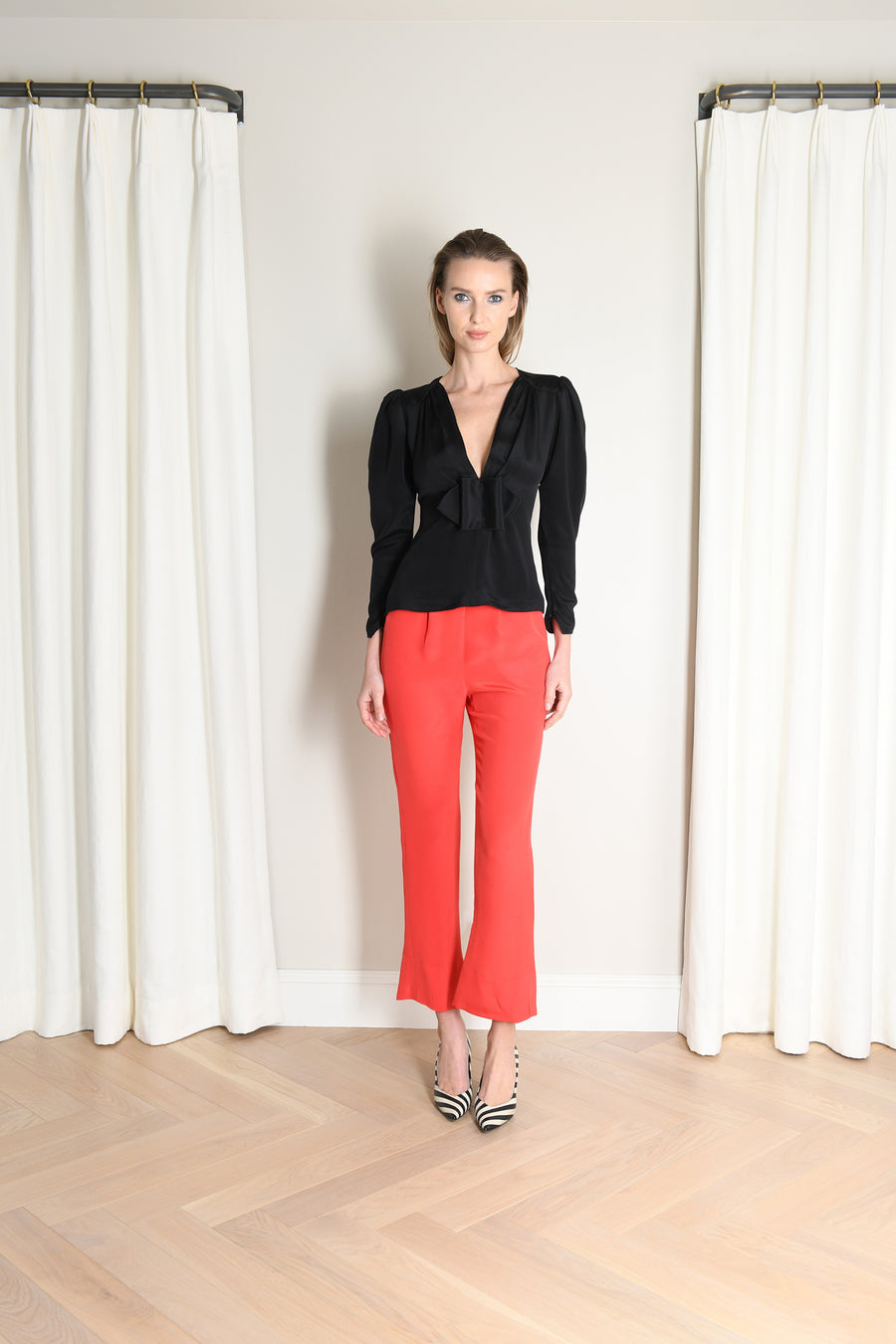 Vivian Top : Black & Vivian Pant : Red