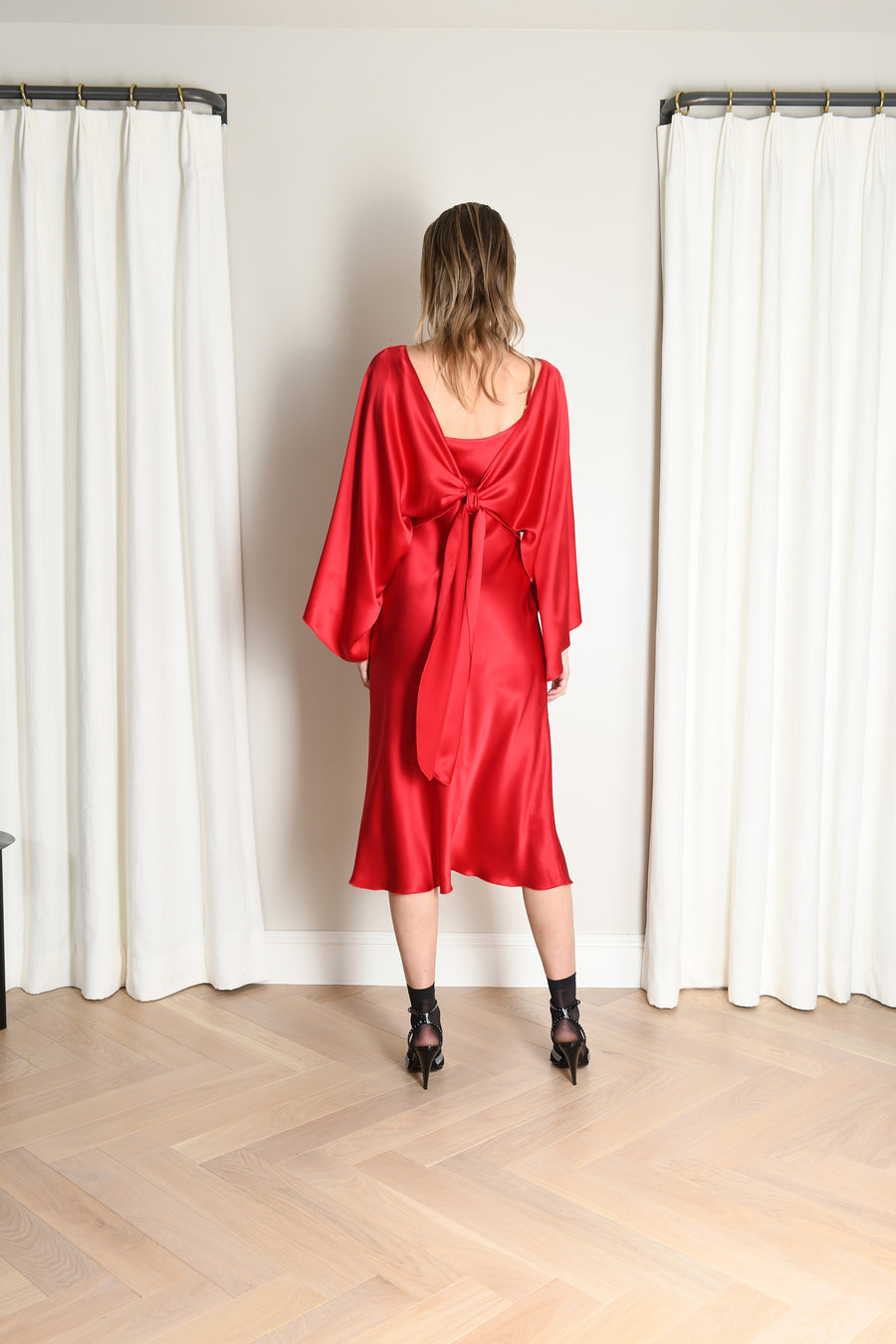 The Courteney Set : Red Silk Charmeuse