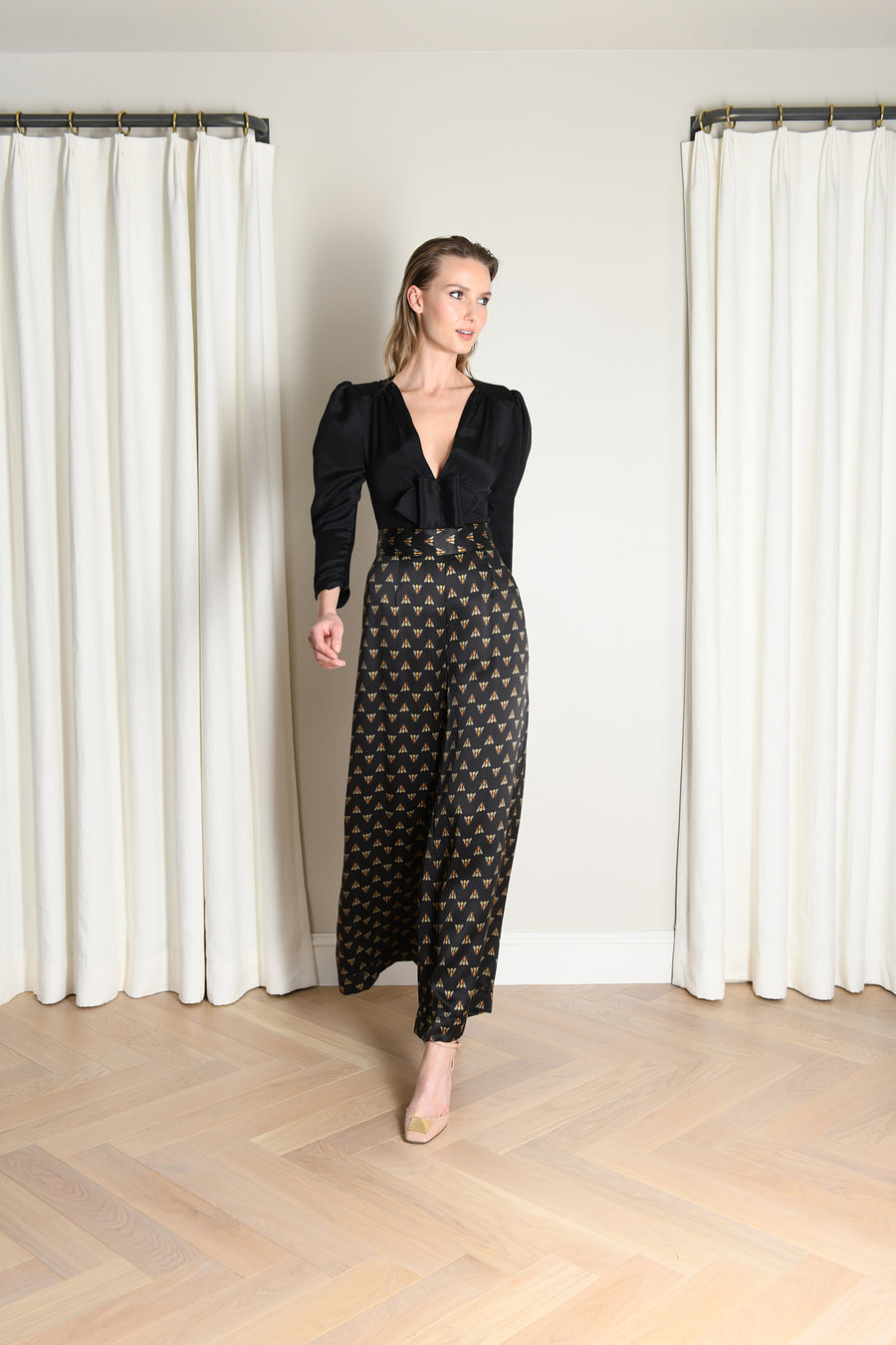 Darcy Vest & Jojo Palazzo Pant : Bumble Bee Silk