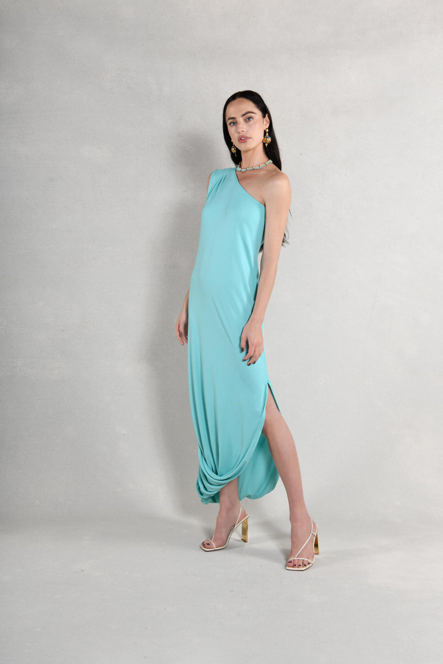 Everyway Dress : Aqua Matte Jersey