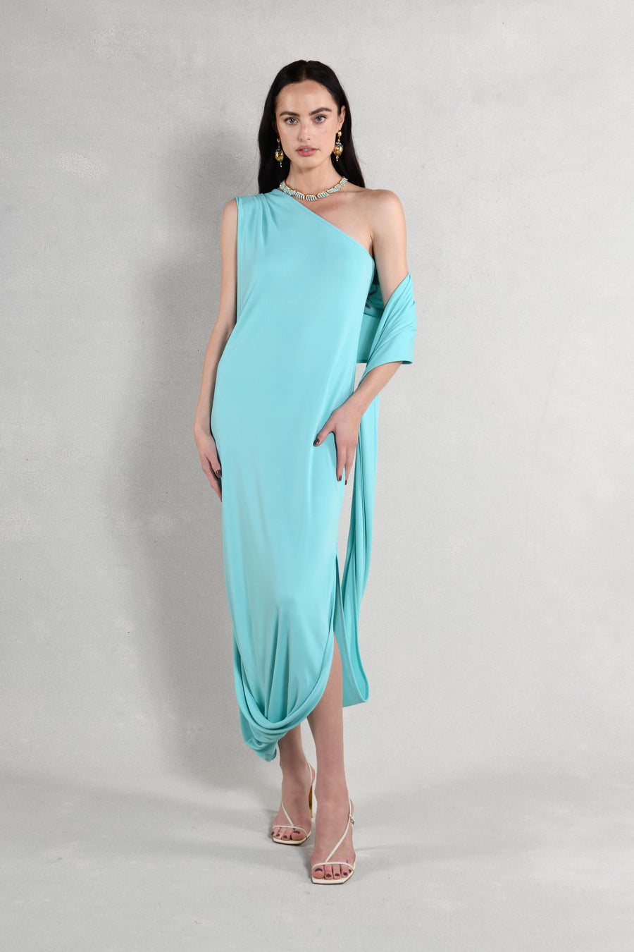 Everyway Dress : Aqua Matte Jersey