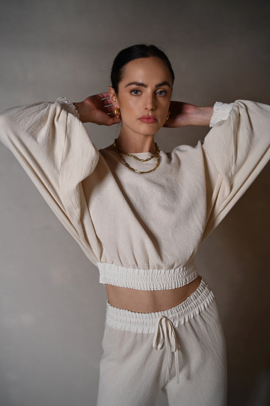 Ryan Top & Pant : Cream Burlap