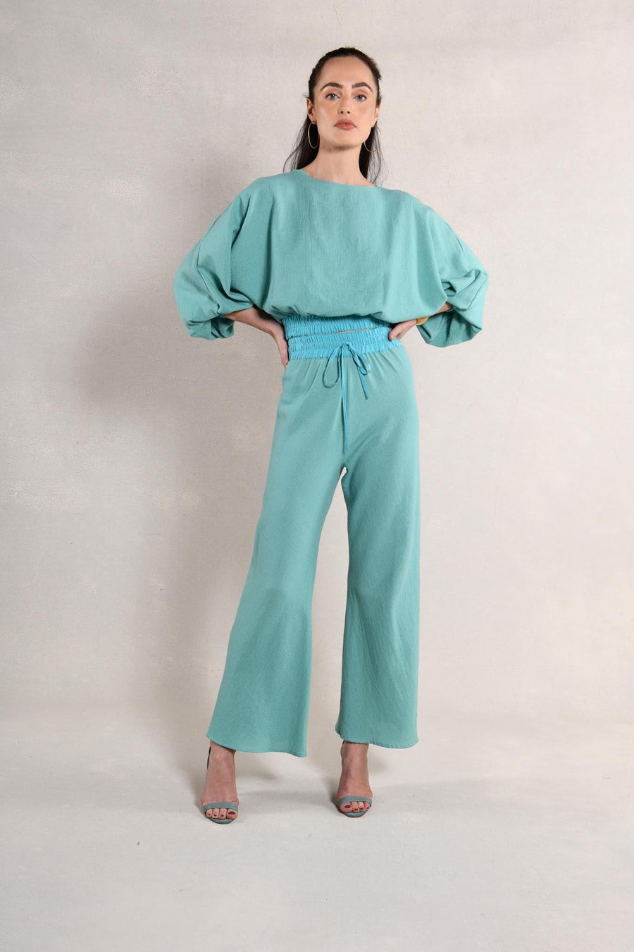 Ryan Top & Pant : Aqua Burlap