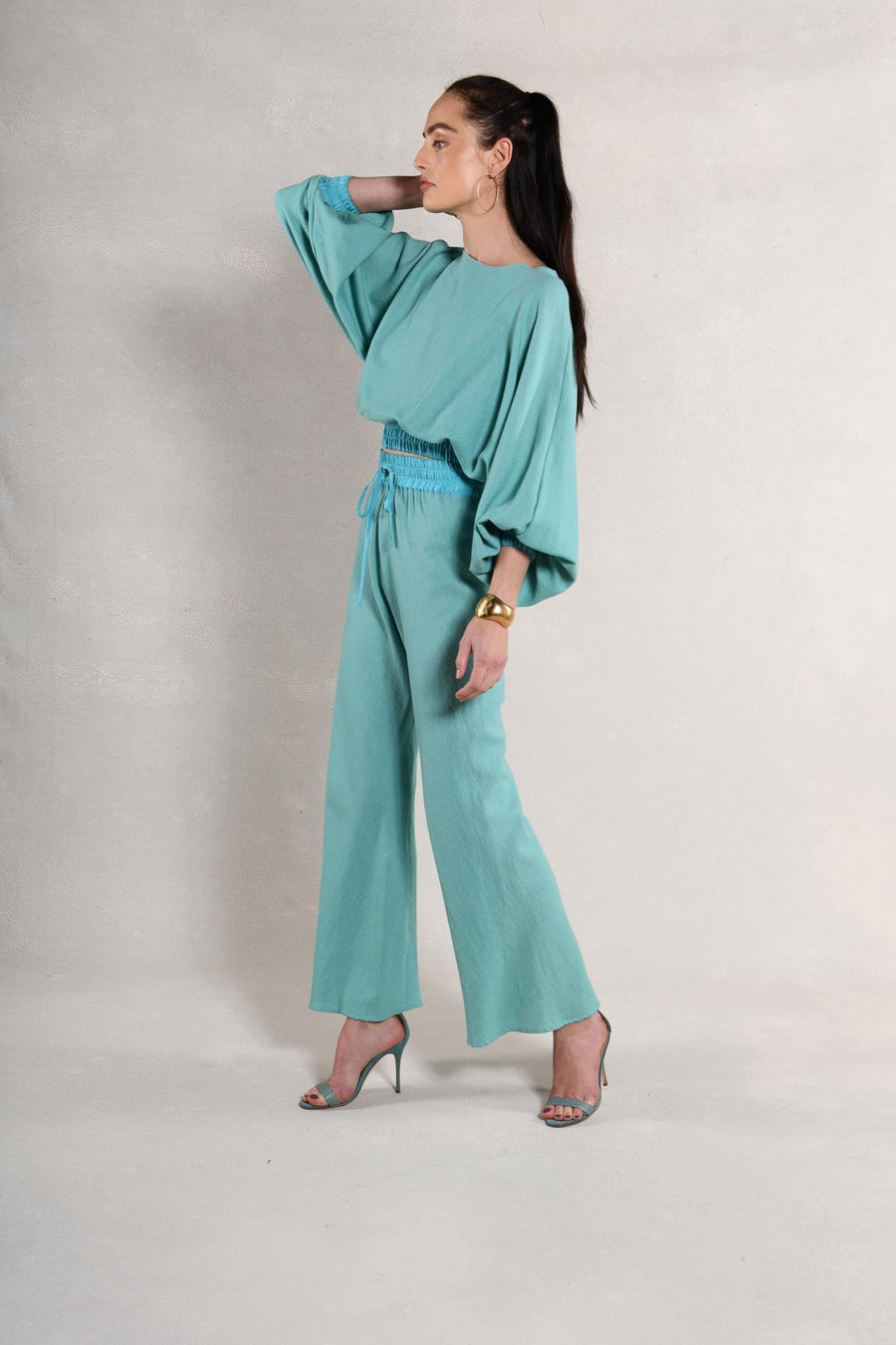 Ryan Top & Pant : Aqua Burlap