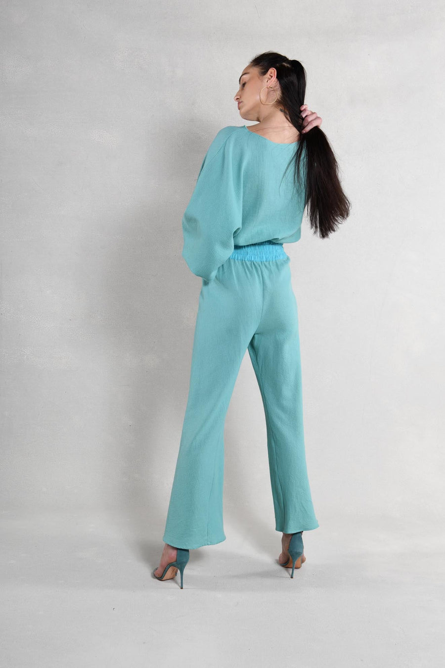 Ryan Top & Pant : Aqua Burlap