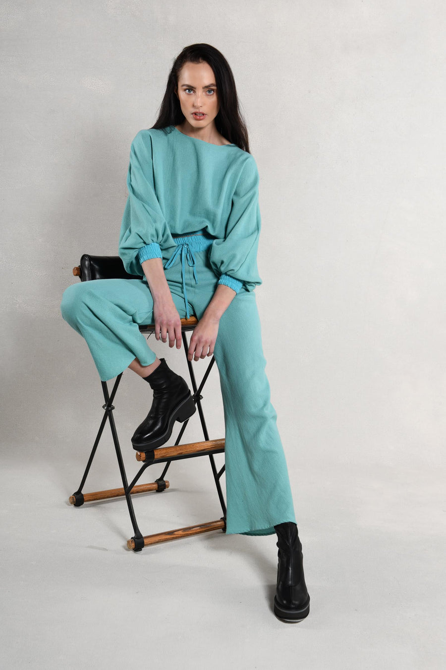 Ryan Top & Pant : Aqua Burlap