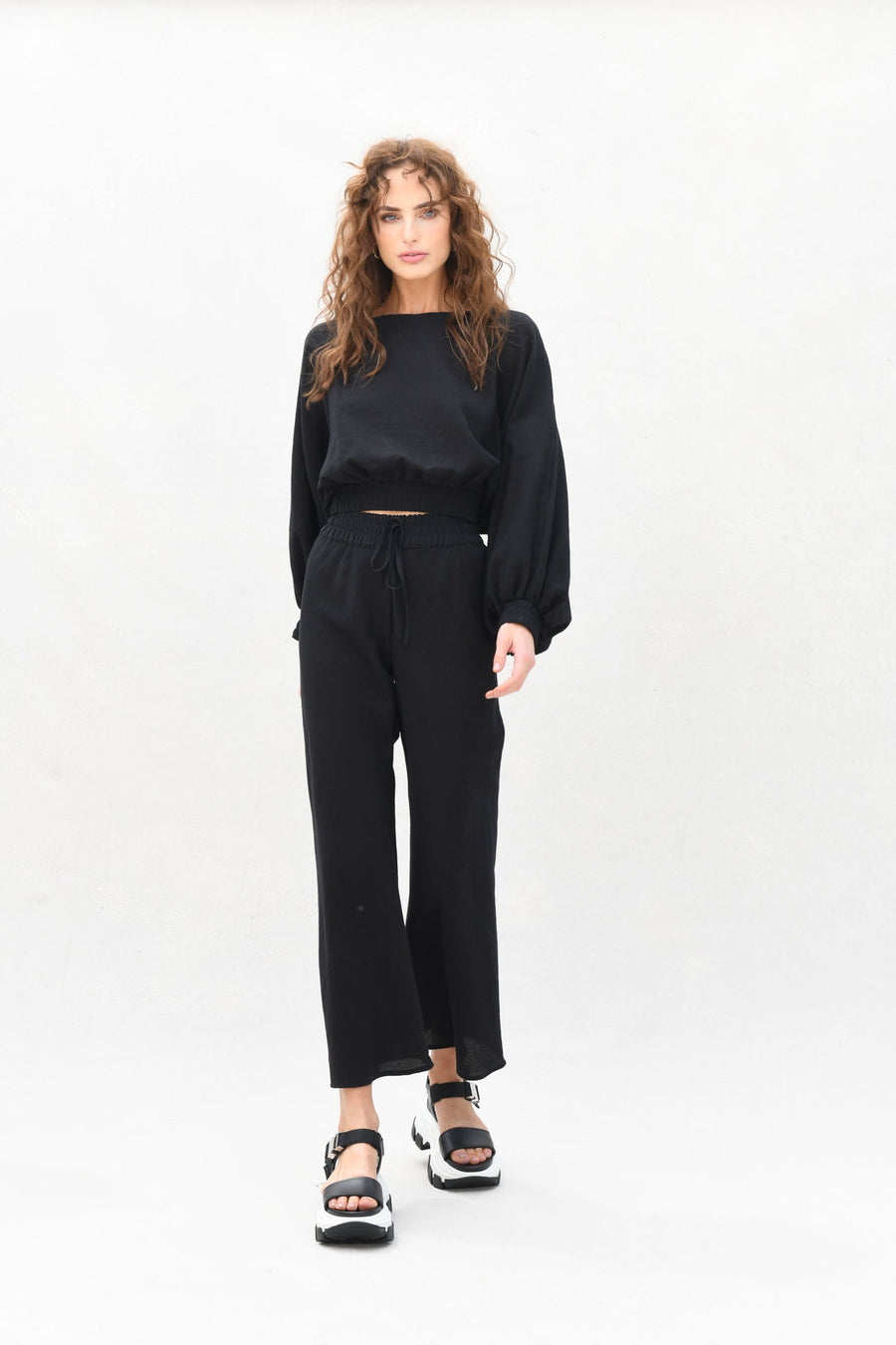 Ryan Top & Pant : Black Burlap